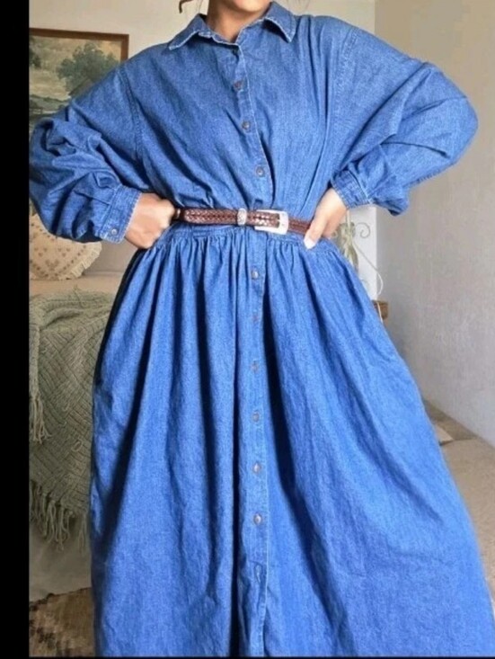 Eddie Bauer Dresses & Skirts - Vintage Eddie Bauer Maxi Denim Dress  Size XL